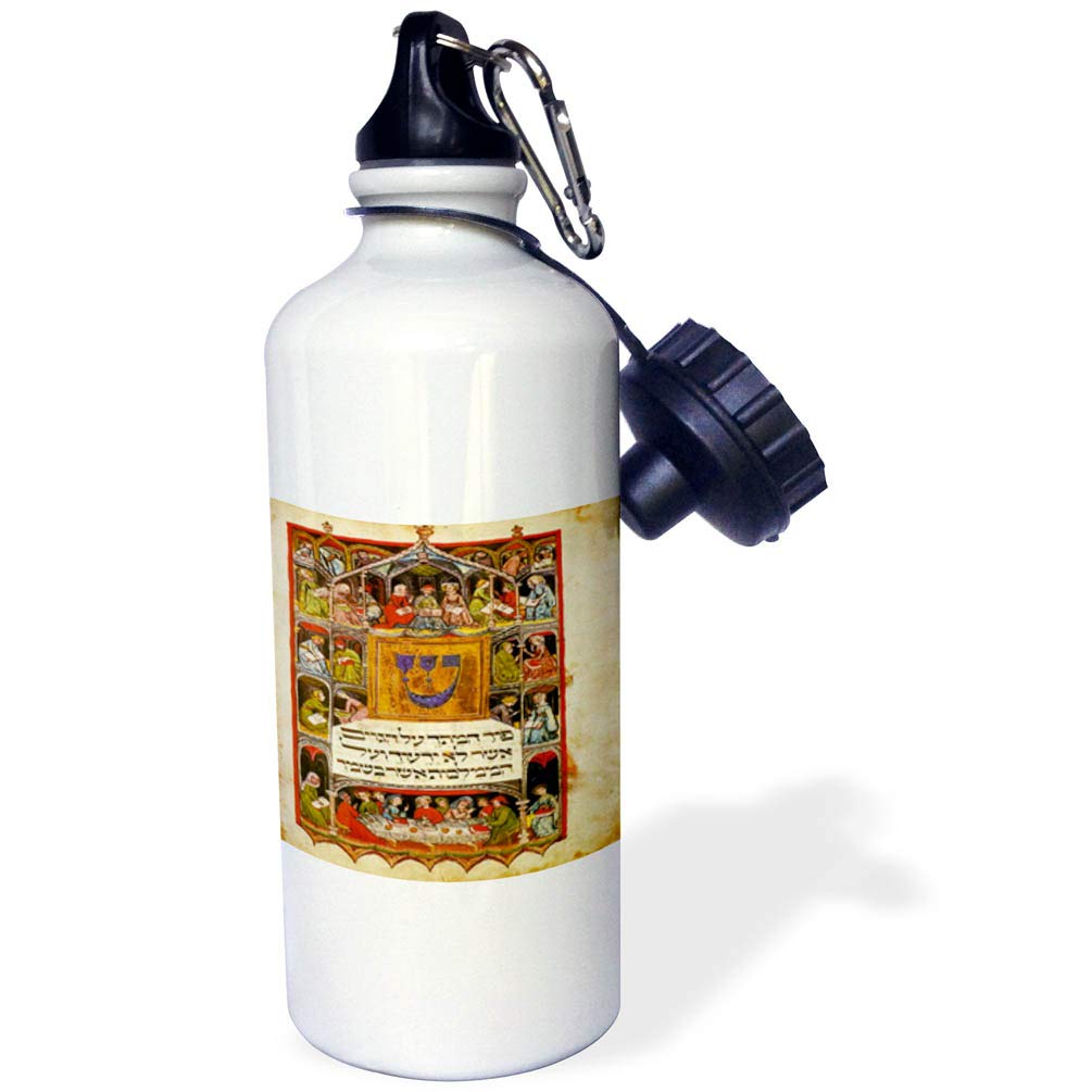 3dRose Print Of The Hebrew Haggadah From 1400 1400-Sports Water Bottle 21oz 21 oz Multicolor