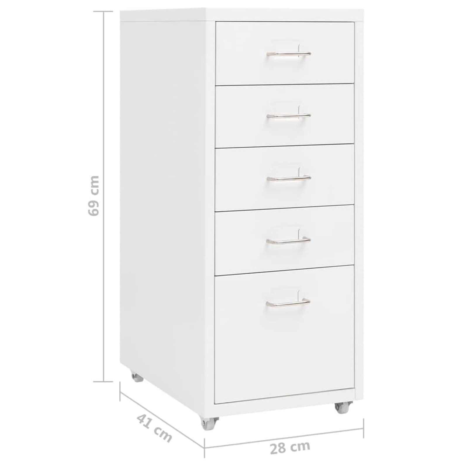 Schedario Mobile Bianco 28x41x69 cm in Metallo,Schedario,Schedario da Ufficio,Mobiletto per Documenti(SPU:335913)