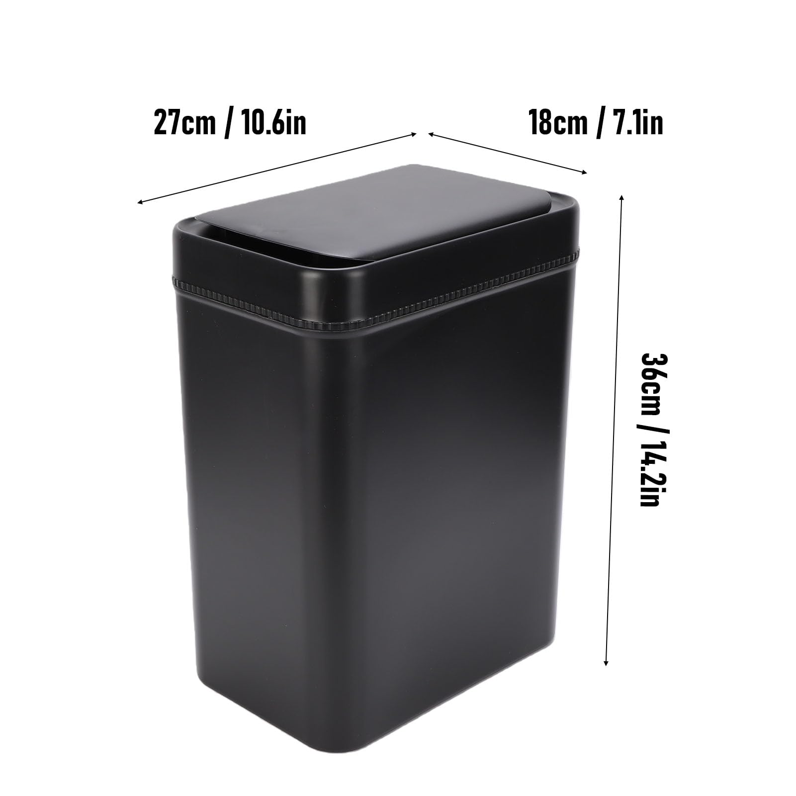 Rengue Pojemnik na śmieci z Czujnikiem Ruchu 16L z automatyczną, (BLACK)
