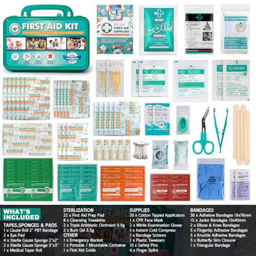 Image of General Medi 150 Pieces Hardcase First Aid Kit - First Aid Box Contains Premium Medical Supplies for Travel, Home, Office, Vehicle, Camping, Workplace & Outdoor
