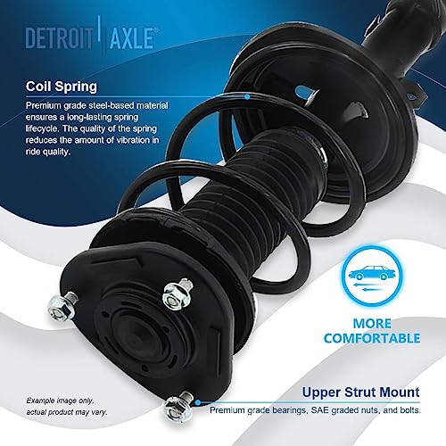Image of Detroit Axle - Front 4pc Steering Knuckles Kit for 09-13 Toyota Corolla, 11-13 Matrix, 2 Steering Knuckles & Wheel Bearing Hubs 2 Struts w /Coil Spring 2009 2010 2011 2012 2013 Replacement Suspension