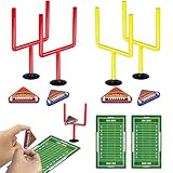 XIPEGPA 10 PCS Colors Mini Flick Football Games Mini Table Top Sports Games with Foam Footballs Goal Post and Cards Finger Toys Office Indoor Football Sports Party Favors Office Desk Toys Red Yellow