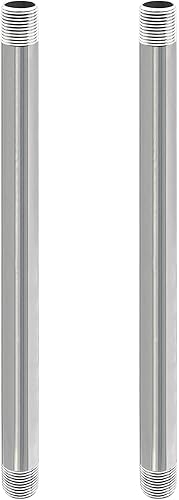 Miniatura 12 de GeilSpace Tubo de acero inoxidable de 1/2" x 30", niple de tubo 304 se adapta a tuberías y accesorios roscados estándar de 1/2 pulgada, tubo