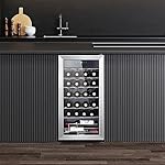 AAOBOSI Wine Fridge, 17 Inch 28 Bottle Capacity Beverage Cooler, Glass Door, 46-66 Adjustable Temp, Free Standing Wine Refrigerator for Bar, Home, Condo - Image 4