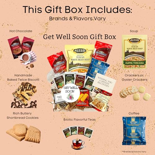 Get Well Soon Gift Basket, Get Well Gift Box, Gift For Sick Person, Hospital Care Package, Sick Care Package, Coffee, Soup and Tea Gift Box - Thumbnail 2
