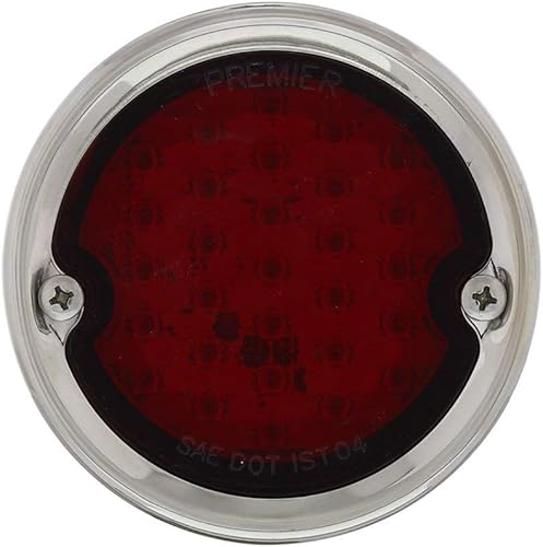 UNITED PACIFIC 110767 Conjunto de luz trasera, secuencial LED, con carcasa negra y bisel de acero inoxidable pulido, para Chevy y GMC 1954-1959