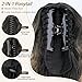 ORSUNCER Claw Clip Ponytail Extension Wavy Pony Tails Hair Extensions Layered Fluffy Clip on ponytails for Women Synthetic Hairpieces Ombre Black Mix Blonde
