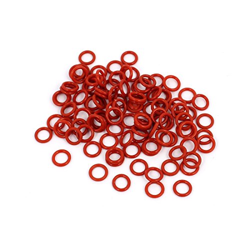 uxcell 100Pcs 6mmx1mm Rubber O-Rings NBR Heat Resistant Sealing Ring Grommets Red