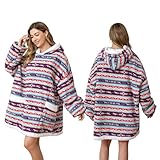 【Taille unique】 Le sweat plaid oversize convient à toutes les tailles et à tous les âges grâce à son design surdimensionné. Le pull plaide à manches longues est extrêmement grand, vous pouvez y mettre vos bras et vos jambes et vous couvrir complètement sur le canapé, un sweat à carreaux qui vous garde au chaud et à l'aise