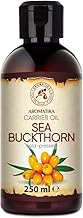 Sea Buckthorn Oil 250ml - Cold Pressed - Hippophae Rhamnoides Oil - 100% Pure and Natural - Glass Bottle - Intensive Care for Face - Hair - Skin - Body Care