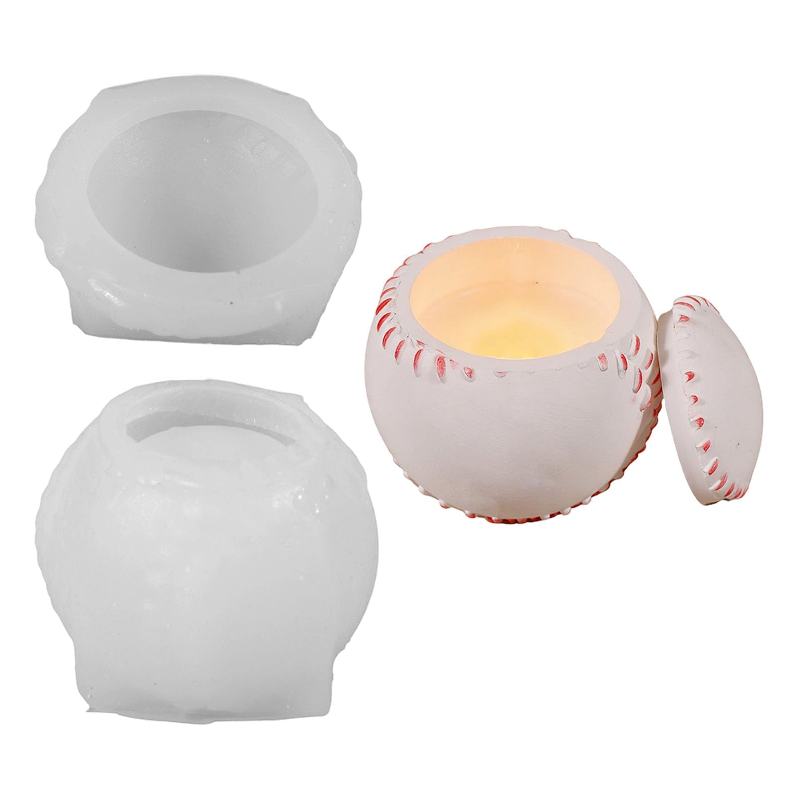 CAZSTYK Baseball Silicone Molds Sport Flowerpot Silicone for Crafting Soap Storage Box Elastomer Craft