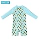 UMELOK Baby-Badeanzug, einteilig, Unisex, UV-Schutz UPF 50+, mit Capeline und langen Ärmeln, schnelltrocknend (3-24 Monate), Sommerananas, 9-12 Monate