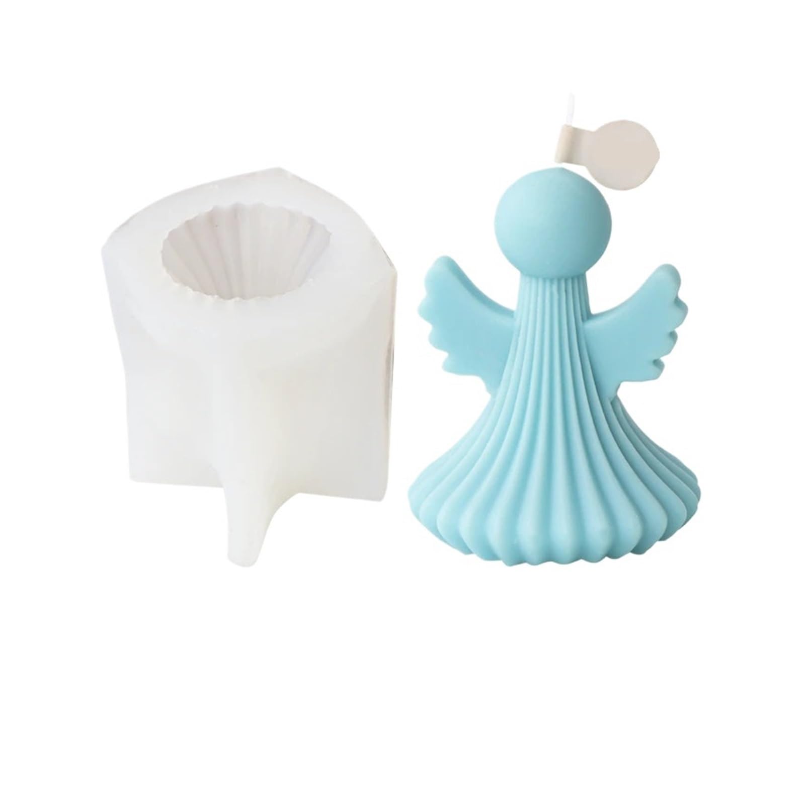 Kunstharz-Formen 4PCS 3D Einfachheit Engel Silikon Kerze Formen DIY Geometrische Engel Handgemachte(Size1)