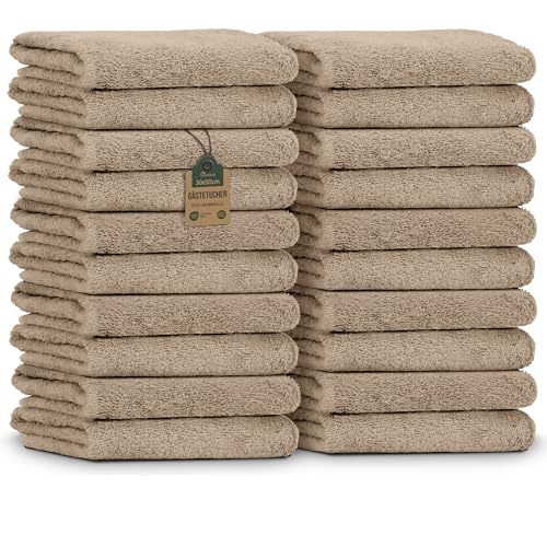 Naturemark Toallas De Invitado Pack De 20 30x50 Cm , 100 Algodón, Certificadas Oeko-Tex, Suaves, Absorbentes Y Fáciles De Cuidar Para Baño, Invitados Spa - Beige Arena Naturemark Toallas De Invitado Pack De 20 30x50 Cm , 100 Algodón, Certificadas Oeko-Tex, Suaves, Absorbentes Y Fáciles De Cuidar Para Baño, Invitados Spa - Beige Arena