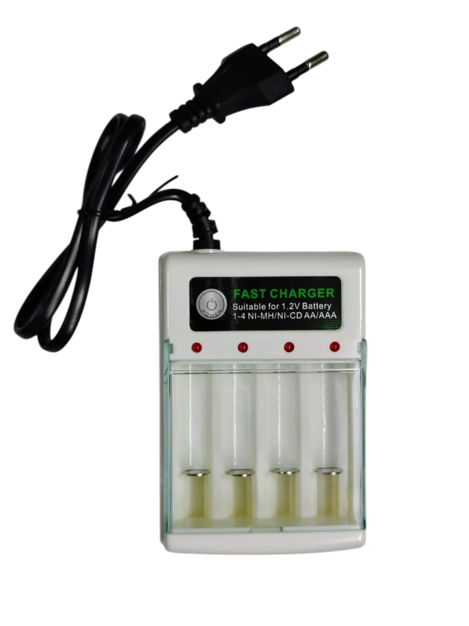 KP Original Fast Charger for AA/AAA Ni-MH/Ni-CD Batteries, 4 Slots, 1.2V 250mA Output, Independent Charging