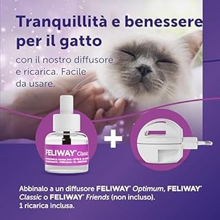 FELIWAY Classic 1x30 Giorni Ricarica Calmante per Gatti per Diffusore di Feromoni, 48 ml – Aiuta a risolvere i segni comuni di stress nei gatti e gattini, Raccomandato dai Veterinari