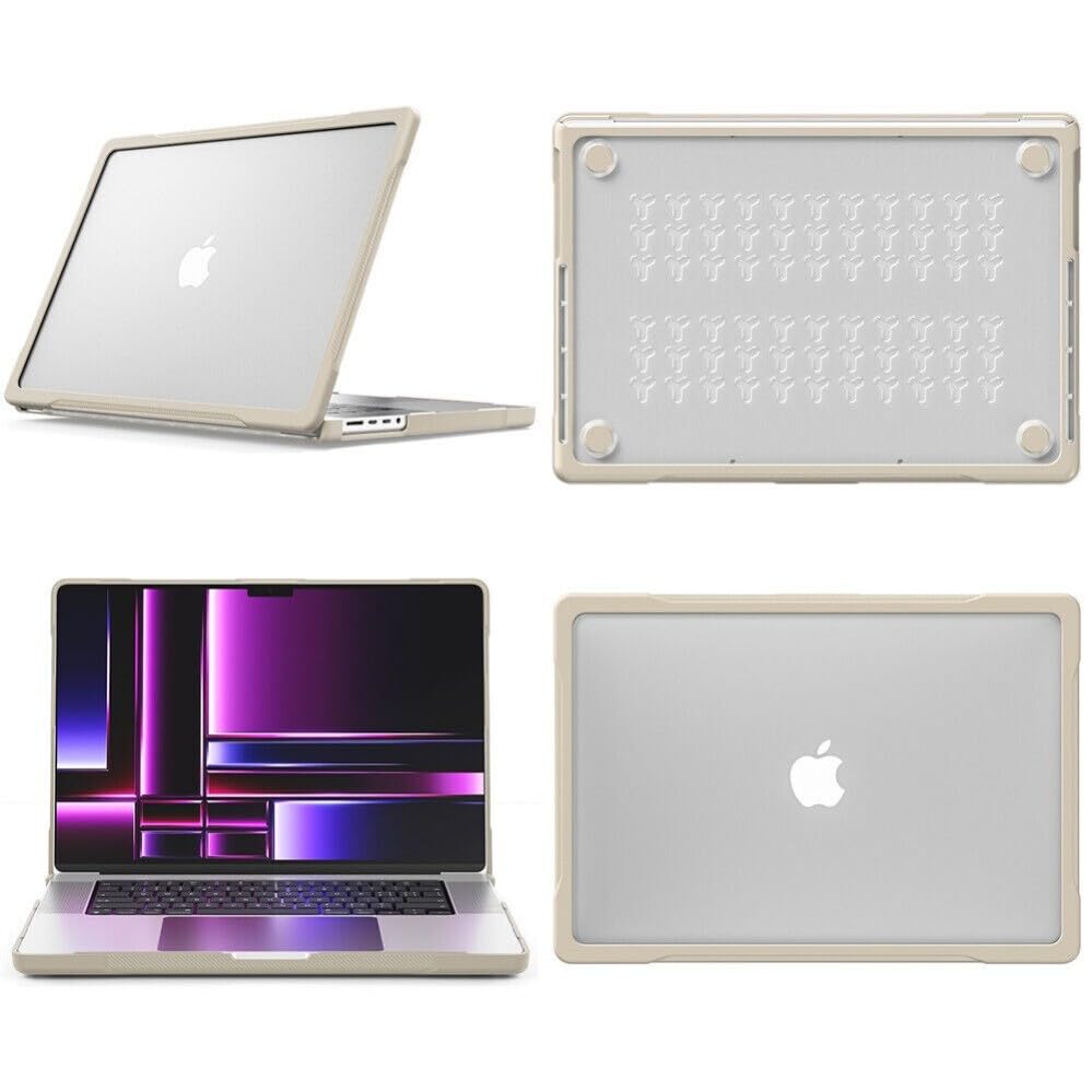 Generic Funda rígida compatible con MacBook Pro de 14 pulgadas (M4 Pro) 2024 A3401 (Couleur: caqui), funda rígida frontal y trasera con tapa