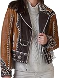 Studded Zone Women Lainey Wilson People Awards 2024 Cowgirl Western Style American Native Real Leather Fringed Jacket (US, Alpha, X-Large, Regular, Regular, Brown Fringes)