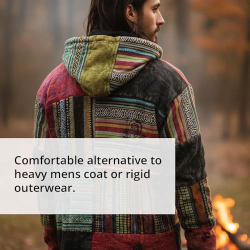 Veste à fermeture éclair et motifs croix en patchwork ethnique unique