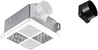 TechDrive Quiet 2.0 Sone Bathroom Exhaust Fan 80/70 CFM, 3/4-Inch Ducts Included, Energy Star, No Attic Access, Ceiling Mount for 75 Sq Ft