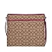 Coach Outline Signature File Crossbody Bag Khaki Fuchsia F55363