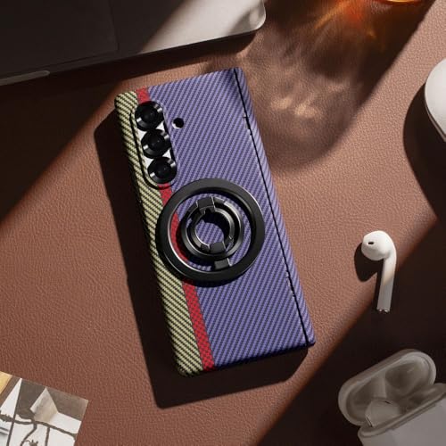 Étui pour Samsung Galaxy Z Fold 7 violet avec anneau de support et charnière rigide protection