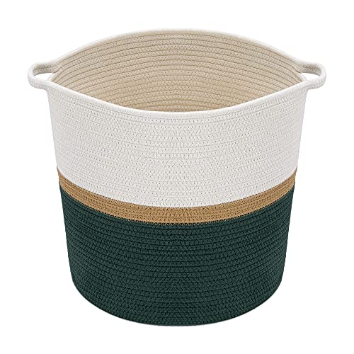 Navaris Flechtkorb zur Aufbewahrung aus Baumwolle - Wäschekorb geflochten...