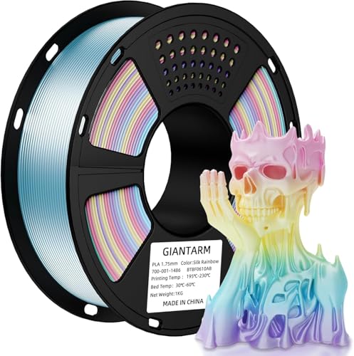 Image of GIANTARM 3D Printer Filament Silk PLA,1.75mm Gradient Rainbow PLA Color Changing Filament with Vacuum Packaging,1kg (2.2lbs) Spool,Dimensional Accuracy + /- 0.02 mm