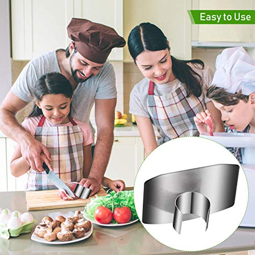 6 Pieces Stainless Steel Finger Guards Knife Cutting Protector and 1 Piece Stainless Steel Onion Holder Slicer Vegetable Potato Cutter Slicer for Kitchen Slicing Dicing Chopping
