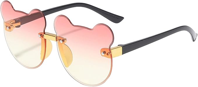 Kepoita Cute Kids Sunglasses for Girls bear Glasses Beach Holiday UV400 Protection