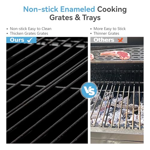 Image of 34-Inch Barrel Charcoal Grill with Side Tables, 794 Square Inches Cooking Space, Large Charcoal BBQ Grill with 2 Height-Adjustable Charcoal Pans for Outdoor Backyard Patio Picnic Parties Camping