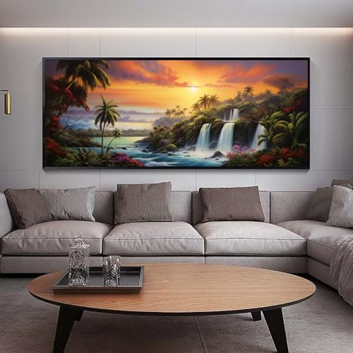 UDERUI Diamond Painting Adulte Grand Format Cascade XXL 60 x 30 cm Diy Peinture Diamant Broderie Complet, 5D Round Diamant Painting Adulte Femme Cadeau, Diamant Art Crafts Maison Décor Gifts E30