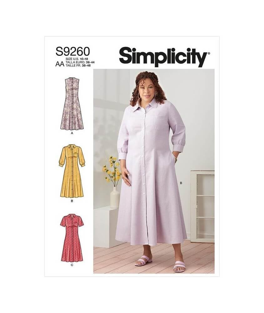 SIMPLICITY SS9260BB Misses/Plus Size Dress BB (20W-22W-24W-26W-28W), White