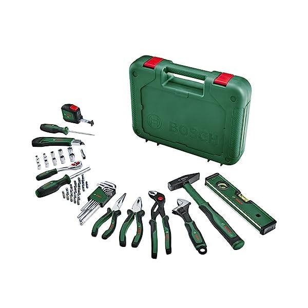 Bosch Home and Garden Bosch Handwerkzeug-Set Advanced, 52-teilig (Set mit hochwertigen Werkzeugen für erfahrene Heimwerker; lange Lebensdauer; hochwertige Materialien; ergonomisches Design)