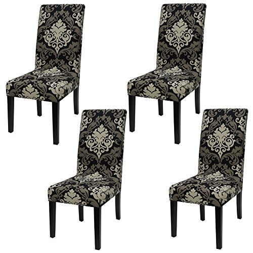YISUN Housse de Chaise Extensible pour Salle à Manger Protection de Chaise Imprimée Maison Hôtel Mariage Réunion Cover
