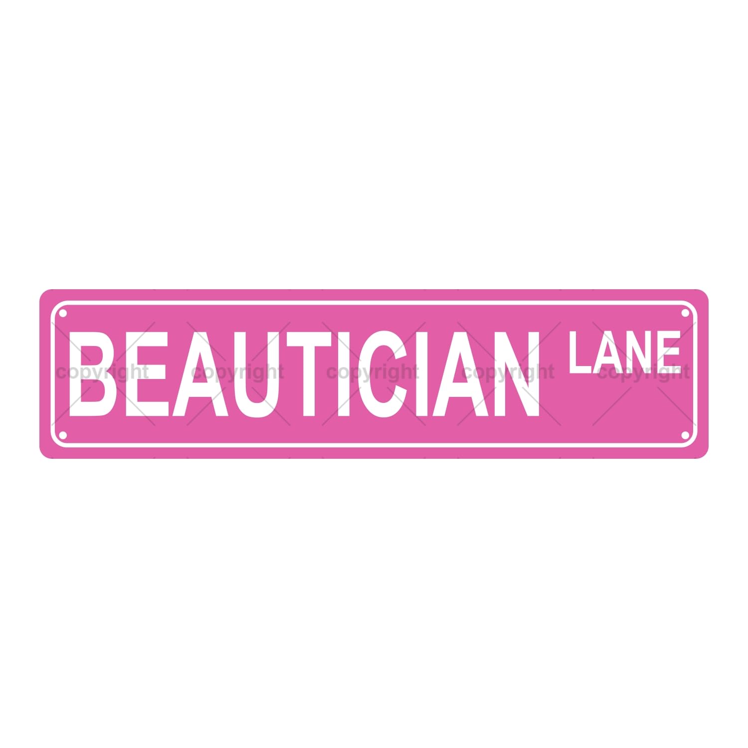 Beautician Lane Occupation Metal Tin Street Sign Bar Cafe Garage Cave Home Room Wall Bathroom Farmhouse Garden Porch Patio Decor,4x16 Inch
