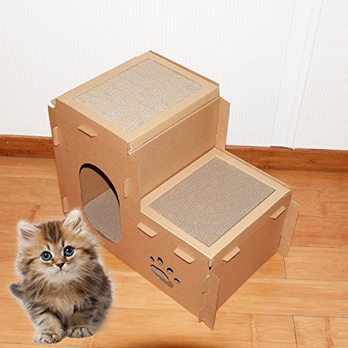 Cat Trees & Condos Cat Houses & Condos Vencer Recyclable Cardboard Cat House Scratcher DIY