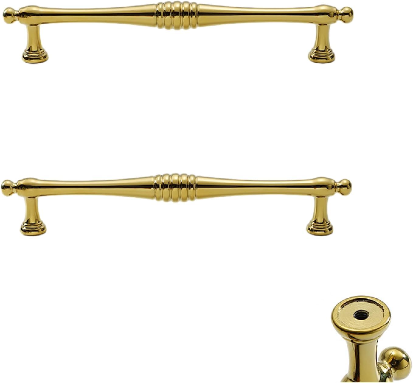 Tnbccxn 160Mm Hole Pitch Cabinet Handles, Cabinet Handles,2Pack Knob Bright Gold Handle Shoe(160Mm Hole Pitch)
