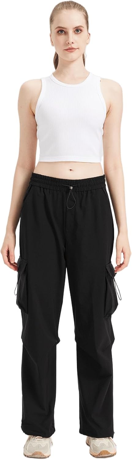 Cargo Pants Women-Parachute Pants for Women with Pockets Baggy Pants-for Hiking and Travel Clothes - Image 5
