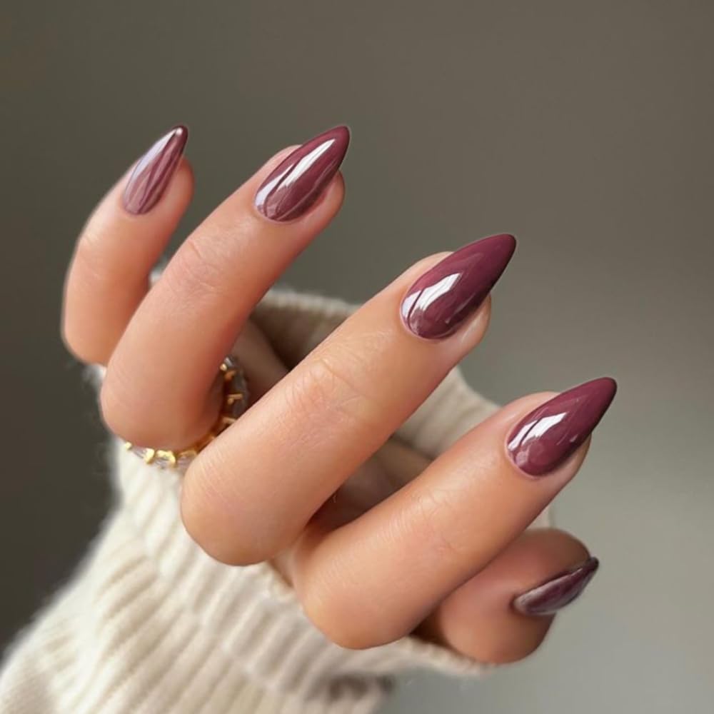 SXVME Plum Purple False Nails Medium