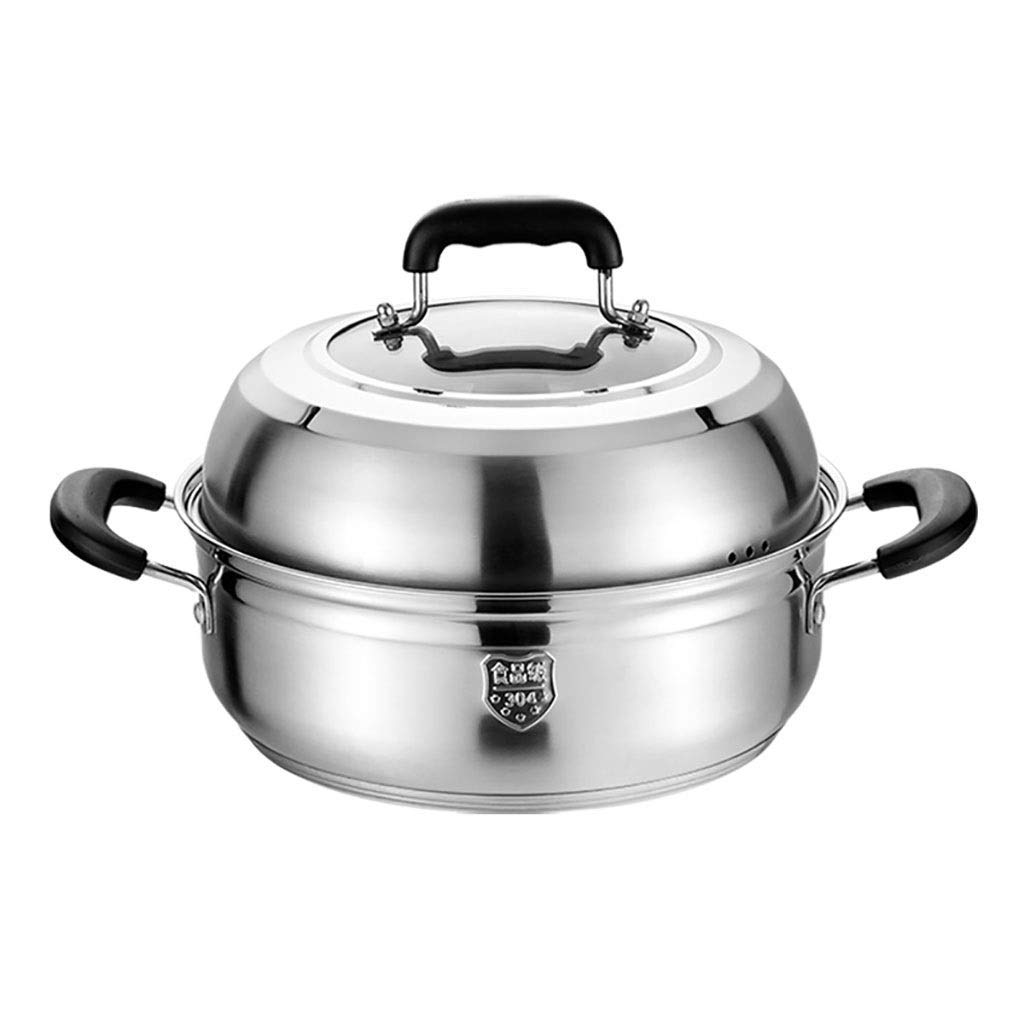 IUokLU Stock Pot/Steamer, Commercial/Household 304 Stainless Steel Soup Pot, Used for Gas Stove/Induction Cooker,32cm,32cm(28cm)