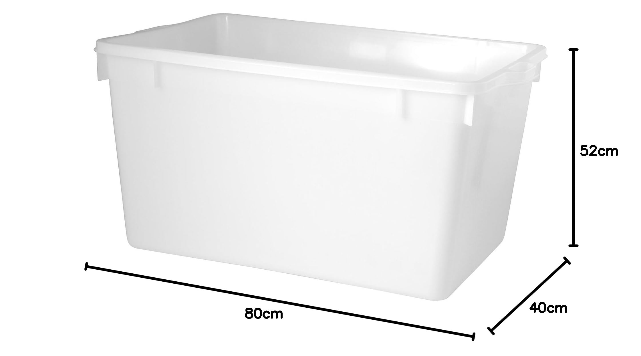 GIGANPLAST Palangana Rectangular con Agarre, Plástico, Blanco