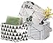 AARainbow 3 Packs Storage Basket Bins Canvas Mini Storage Cubes Storage Basket for Makeup, Baby Toys Liners, Books Nursery Storage Baskets with Handles for Shelves & Desks (3 Geometric Pattern)