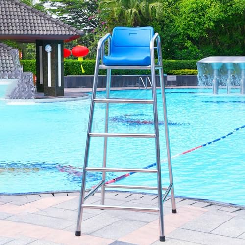 Chaise de sauvetage réglable en hauteur – Chaise longue d'extérieur durable avec siège confortable en ABS pour la sécurité sur la terrasse, la plage et la piscine