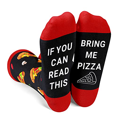 Zmart Pizza Socks Pizza Gifts for Women Girls, Pizza Gifts for Pizza Lovers If You Can Read This Bring Me Pizza Socks