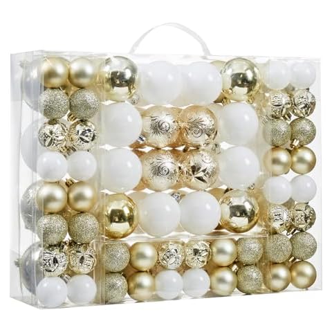 87-Pack Shatterproof Christmas Ball Ornaments Set, Christmas Tree Decorations with Hand-held Gift Package for Xmas Tree Holiday Wedding Party, Champagne Cover