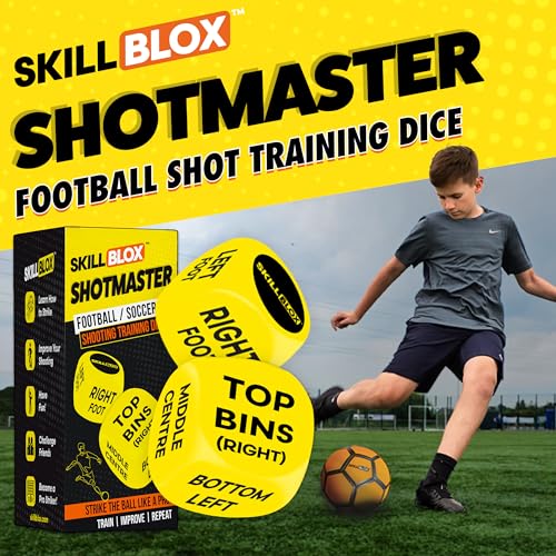 Skill Blox Football Shooting Training Dice (2 Pcs) | Football Gifts For Boys & Girls 9-12 | Football Games & Training Equipment | Teenage Boy Gifts For 8 9 10 11 12 Year Old Boys (Shotmaster Dice) - 2
