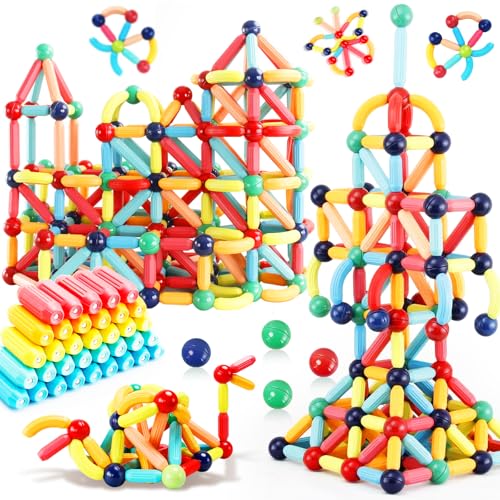 STEMTiles 64PCS Magnetic Building Blocks, Montessori Magnet Toys for Kids