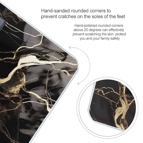 Báscula de baño digital Black Gold Marble precisa y resistente miniatura 4