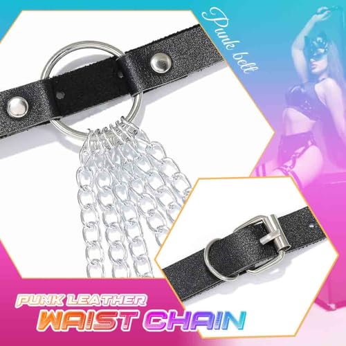CLOACE Punk Waist Chain Belt Leather Layered Heart Body Chains Gothic Body Accessories for Women4